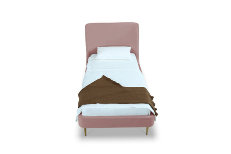 Heather Twin Bed in Blush with Gold Legs - Ornate Home