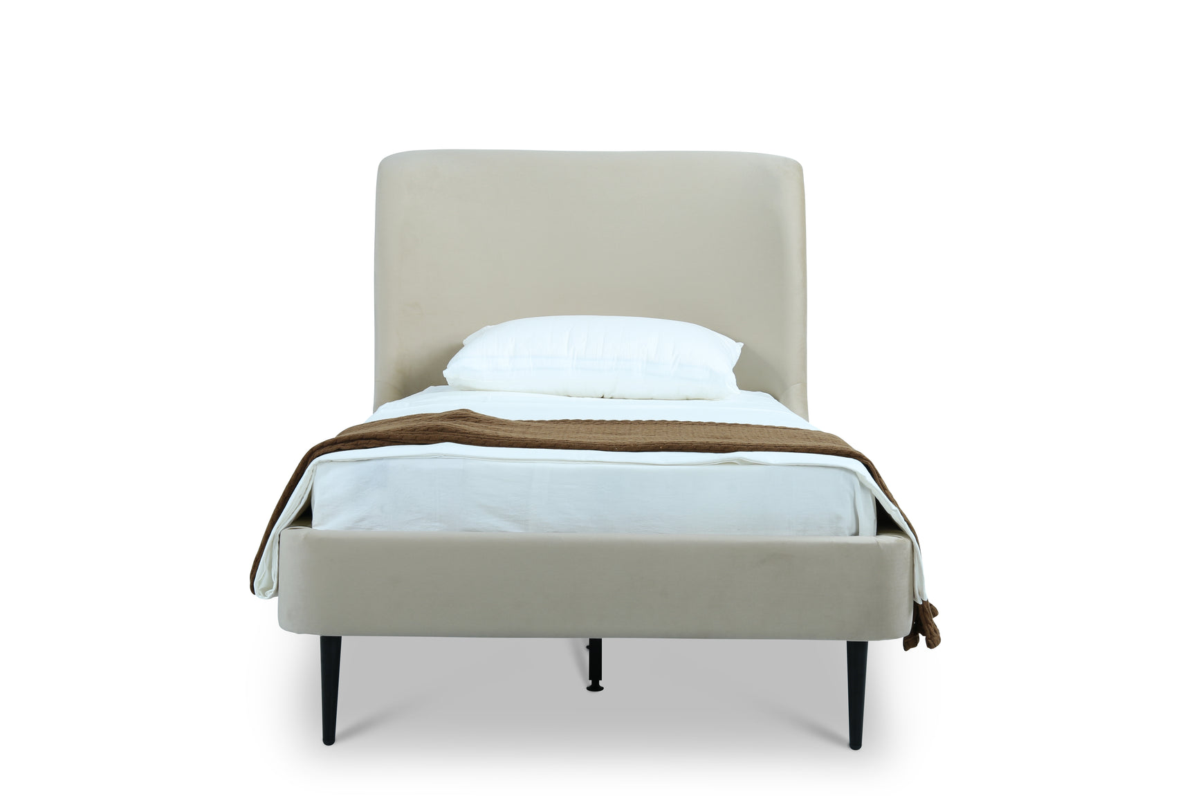Heather Twin Bed in Cream with Black Legs - Ornate Home