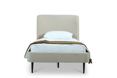 Heather Twin Bed in Cream with Black Legs - Ornate Home