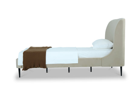 Heather Twin Bed in Cream with Black Legs - Ornate Home