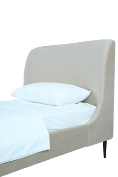 Heather Twin Bed in Cream with Black Legs - Ornate Home