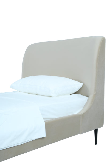 Heather Twin Bed in Cream with Black Legs - Ornate Home