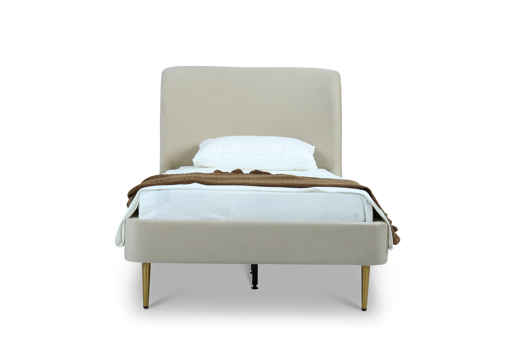 Heather Twin Bed in Cream with Gold Legs - Ornate Home