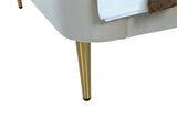 Heather Twin Bed in Cream with Gold Legs - Ornate Home