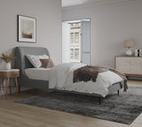 Heather Twin Bed in Grey with Black Legs - Ornate Home
