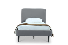 Heather Twin Bed in Grey with Black Legs - Ornate Home