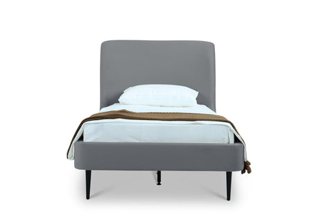 Heather Twin Bed in Grey with Black Legs - Ornate Home