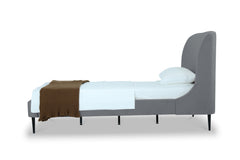 Heather Twin Bed in Grey with Black Legs - Ornate Home