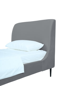 Heather Twin Bed in Grey with Black Legs - Ornate Home
