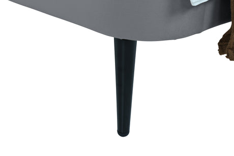 Heather Twin Bed in Grey with Black Legs - Ornate Home
