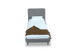 Heather Twin Bed in Grey with Black Legs - Ornate Home