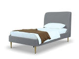 Heather Twin Bed in Grey with Gold Legs - Ornate Home