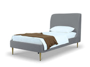Heather Twin Bed in Grey with Gold Legs - Ornate Home