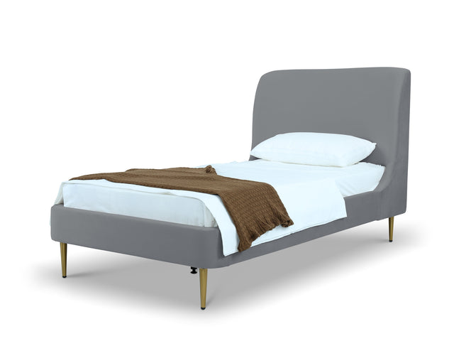 Heather Twin Bed in Grey with Gold Legs - Ornate Home