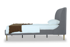 Heather Twin Bed in Grey with Gold Legs - Ornate Home
