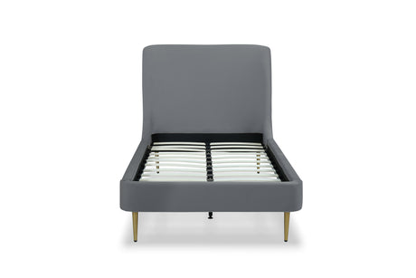 Heather Twin Bed in Grey with Gold Legs - Ornate Home