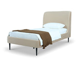 Heather Twin Bed in Taupe with Black Legs - Ornate Home