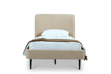 Heather Twin Bed in Taupe with Black Legs - Ornate Home