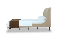 Heather Twin Bed in Taupe with Black Legs - Ornate Home