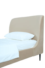 Heather Twin Bed in Taupe with Black Legs - Ornate Home