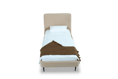 Heather Twin Bed in Taupe with Black Legs - Ornate Home