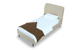 Heather Twin Bed in Taupe with Black Legs - Ornate Home