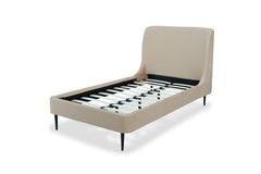 Heather Twin Bed in Taupe with Black Legs - Ornate Home