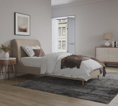 Heather Twin Bed in Taupe with Gold Legs - Ornate Home