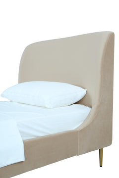 Heather Twin Bed in Taupe with Gold Legs - Ornate Home
