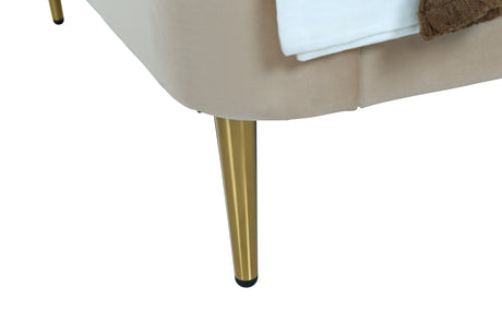 Heather Twin Bed in Taupe with Gold Legs - Ornate Home