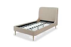 Heather Twin Bed in Taupe with Gold Legs - Ornate Home