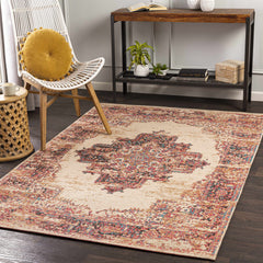 Heaton Red Medallion Area Rug - Clearance - Ornate Home