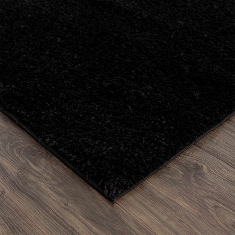 Heavenly Solid Black Plush Rug - Clearance - Ornate Home