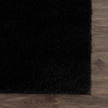 Heavenly Solid Black Plush Rug - Clearance - Ornate Home
