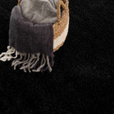 Heavenly Solid Black Plush Rug - Clearance - Ornate Home