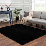 Heavenly Solid Black Plush Rug - Clearance - Ornate Home