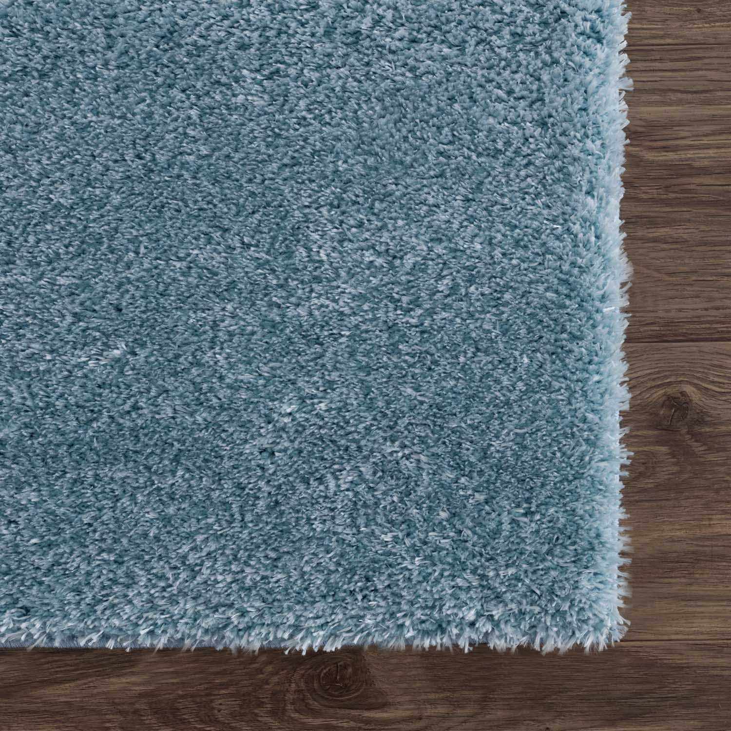 Heavenly Solid Blue Plush Rug - Clearance - Ornate Home