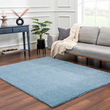 Heavenly Solid Blue Plush Rug - Clearance - Ornate Home