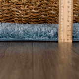 Heavenly Solid Blue Plush Rug - Clearance - Ornate Home