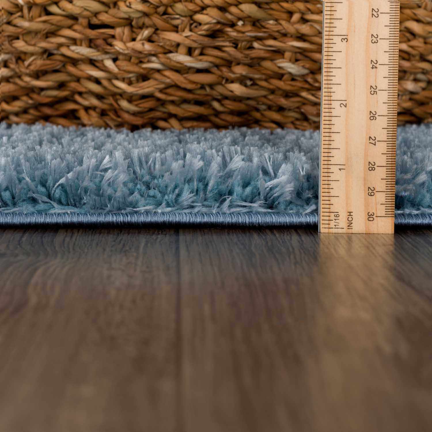 Heavenly Solid Blue Plush Rug - Clearance - Ornate Home