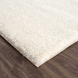 Heavenly Solid Cream Plush Rug - Ornate Home