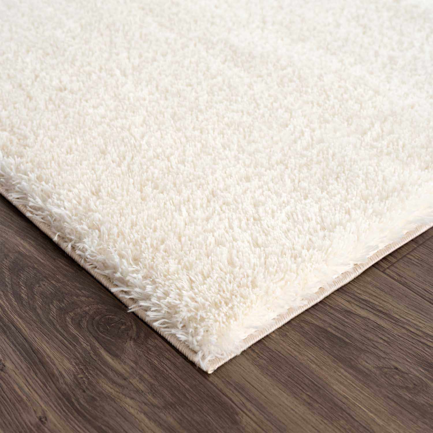 Heavenly Solid Cream Plush Rug - Ornate Home