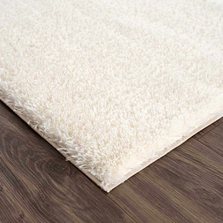Heavenly Solid Cream Plush Rug - Ornate Home