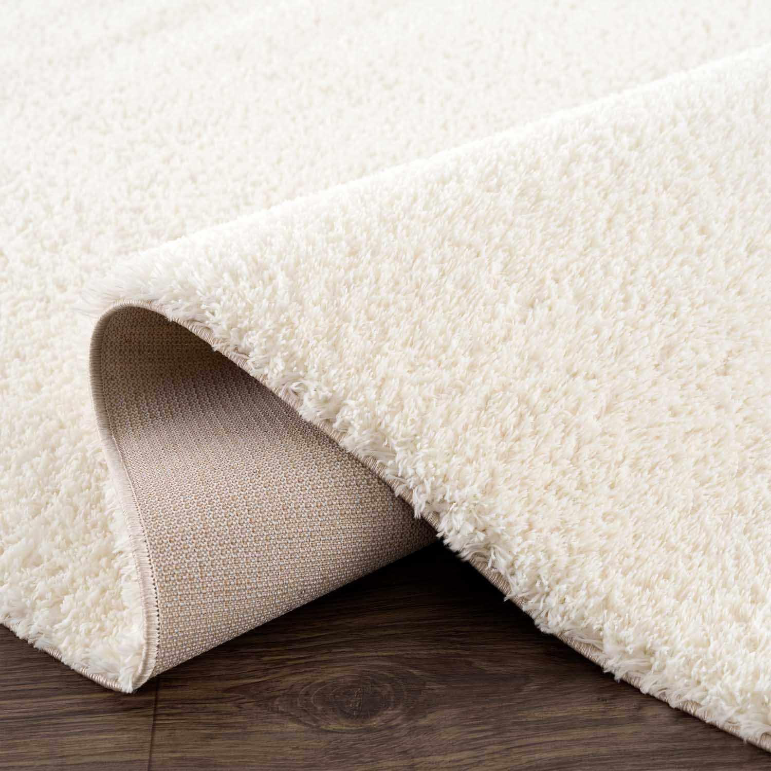 Heavenly Solid Cream Plush Rug - Ornate Home
