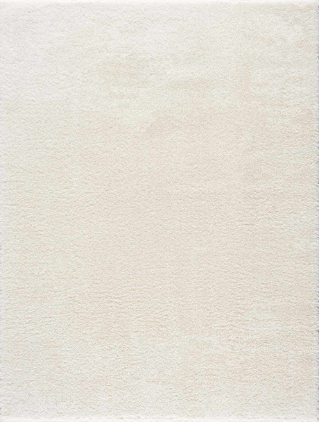 Heavenly Solid Cream Plush Rug - Ornate Home