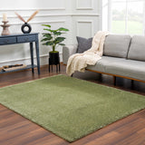Heavenly Solid Green Plush Rug - Clearance - Ornate Home