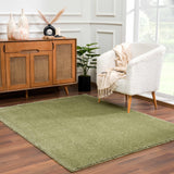 Heavenly Solid Green Plush Rug - Clearance - Ornate Home