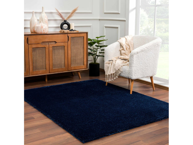 Heavenly Solid Navy Plush Rug - Clearance - Ornate Home