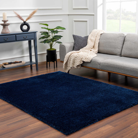 Heavenly Solid Navy Plush Rug - Clearance - Ornate Home