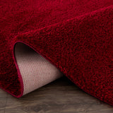 Heavenly Solid Red Plush Rug - Clearance - Ornate Home